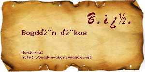 Bogdán Ákos névjegykártya